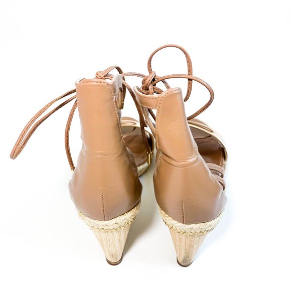 Aquazzura Tan and Gold Wedges - Picture 4 of 6